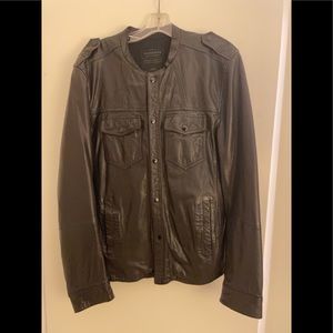All Saints Alliance Leather Shirt Jacket